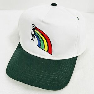 Pacific Northwest PNW Rainbow A-Frame Hat Cap Snapback Adjustable White 2-Tone